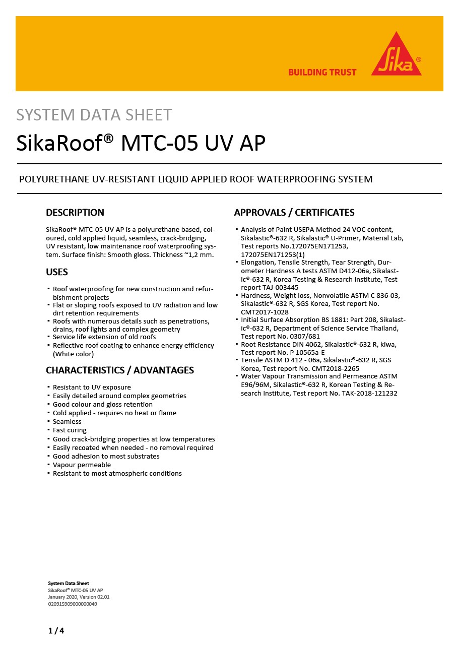 System Data Sheet