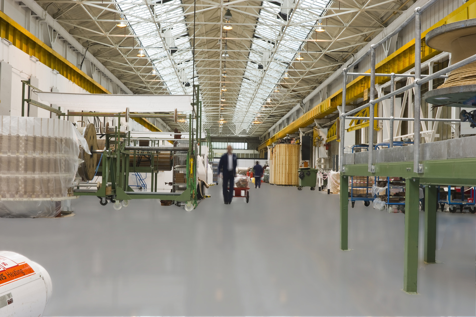 Water based epoxy flooring applied in a factory